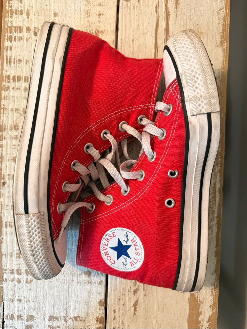 Converse Red Canvas High Top Sneakers